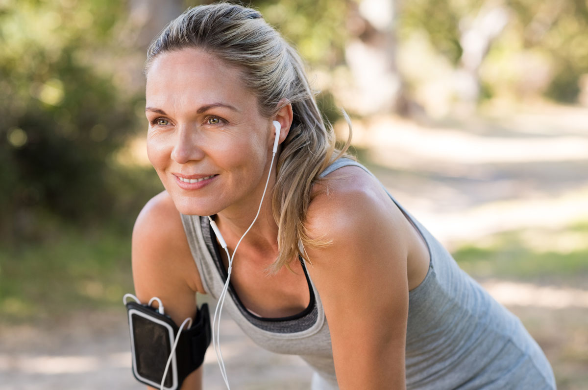 woman paused during jog